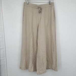 NWOT Simply Vera Vera Wang Women's Linen Blend Wide Leg Pants M Beige Resort
